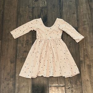 Alice and Ames Girls' Pink Star Print Long Sleeve Twirl Dress
